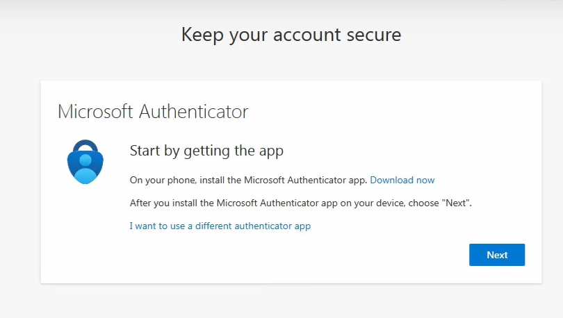 Microsoft Authenticator app installation screen