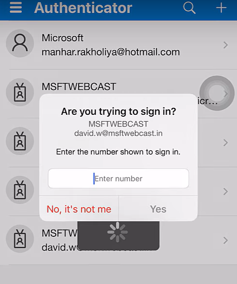 MFA setup completion confirmation screen